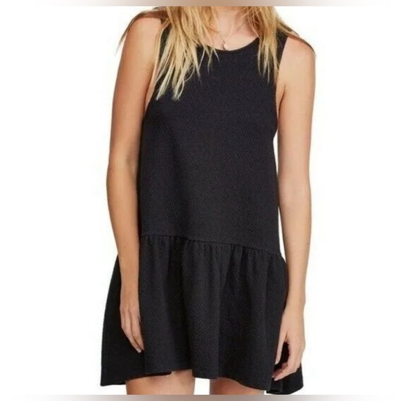 Free People Easy Street Black Sleeveless Flounce Mini Dress Size medium NWT - Picture 3 of 9